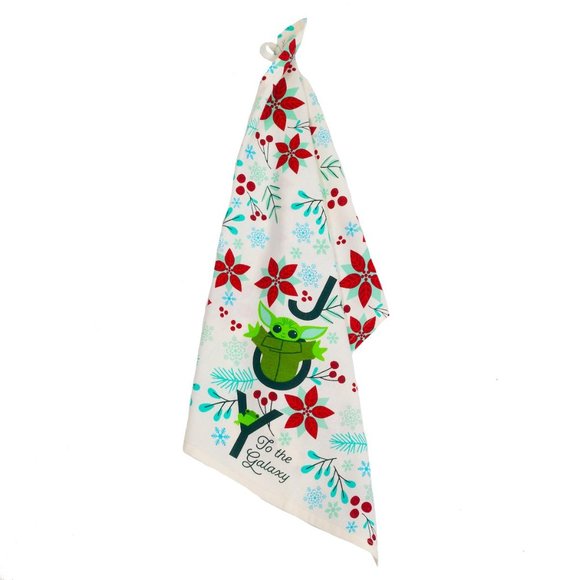 Star Wars The Mandalorian BABY YODA / GROGU Christmas Tea/Dish Towel NWT - Picture 3 of 3